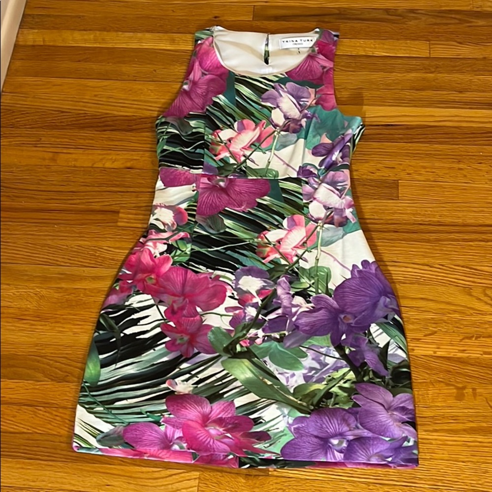 Trina Turk Rory Floral (Orchid) Print Cocktail Dress